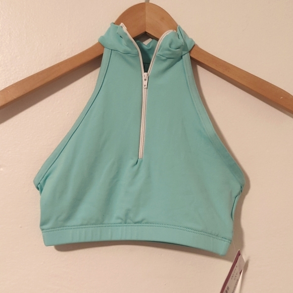 Motionwear Other - New Motionwear Zip Halter Dance Cheer Yoga Bra Top - Teal Sea Green Aqua size XS